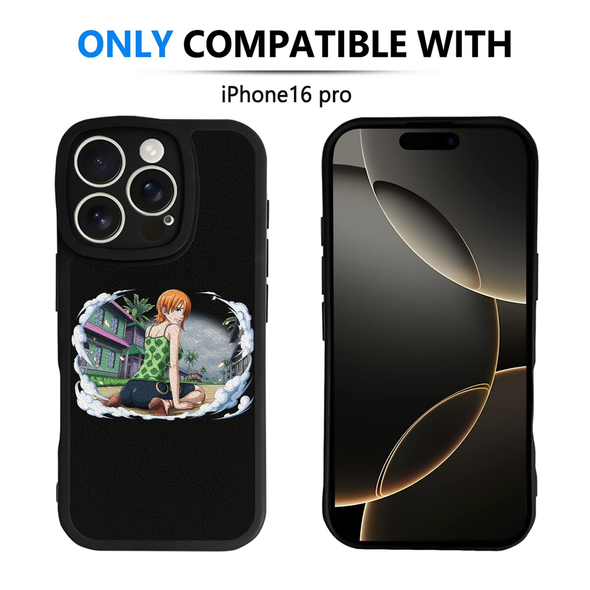 （画像用） ワンピース ナミ ONE PIECE Nami 【iPhone 16シリーズ対応】シリコンスマホケース（レザー調） 材質：シリコン
